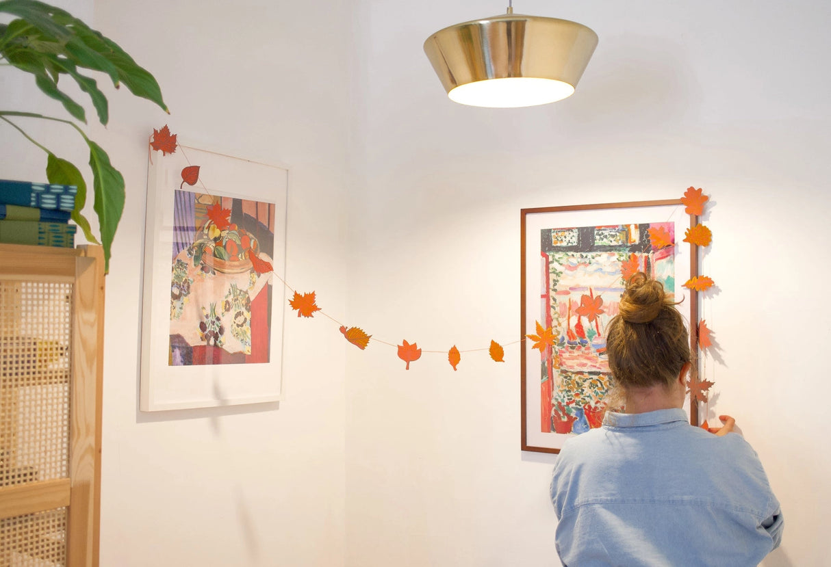 Autumn Leaves Sewn Paper Garland | East End Press