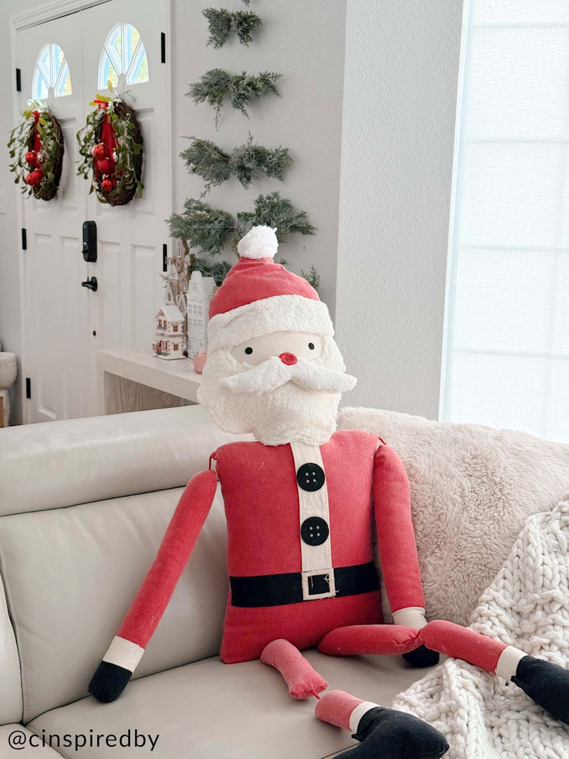 Jumbo Stuffed Santa Sitter with Interactive Sound