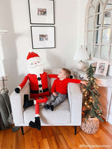 Jumbo Stuffed Santa Sitter with Interactive Sound