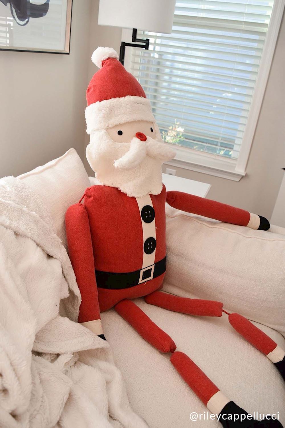 Jumbo Stuffed Santa Sitter with Interactive Sound