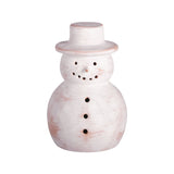 White-Washed Terracotta Snowman Luminaries | 2 Sizes