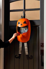 Orange Jack-O-Lantern Pumpkin Candy Door Hanger
