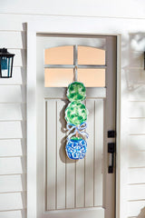 Hand Painted Blue Chinoiserie Topiary Door Hanger