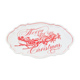 Oval Scalloped-Edge Ceramic Merry Christmas Platter