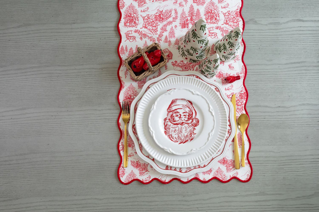 Santa & Toile Ceramic Platter Set