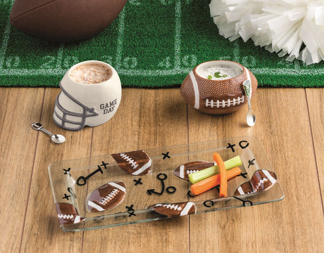 Football Glass Serving Tray