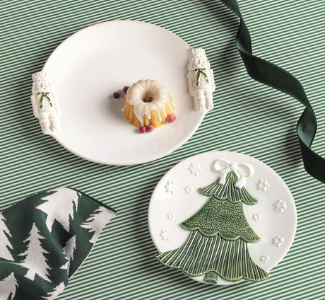 White Christmas Ceramic Platter Set