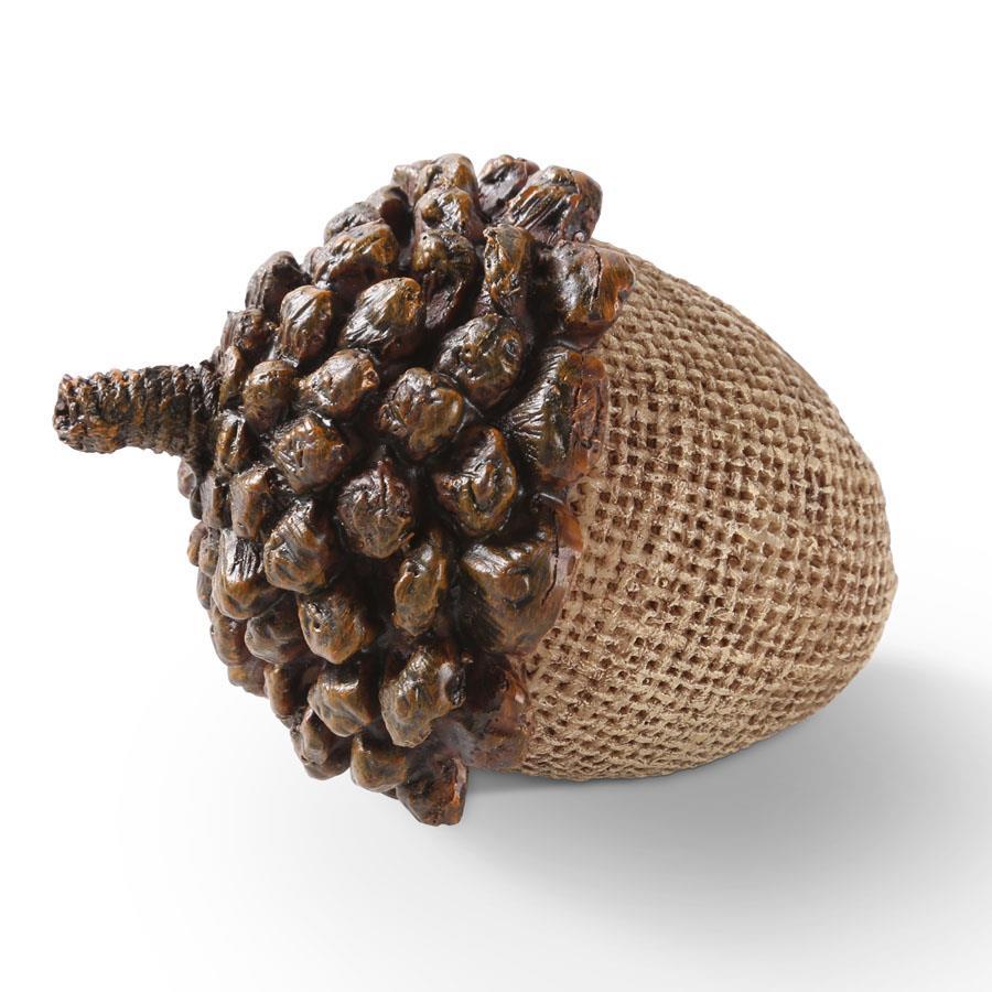Light Brown Resin Acorn with Pinecone Top