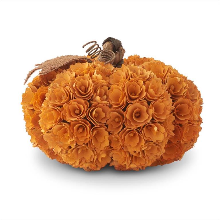 Orange Shaved Wood Pumpkin