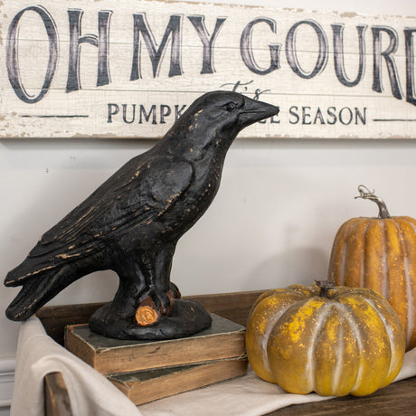 Resin Mache Halloween Black Crows