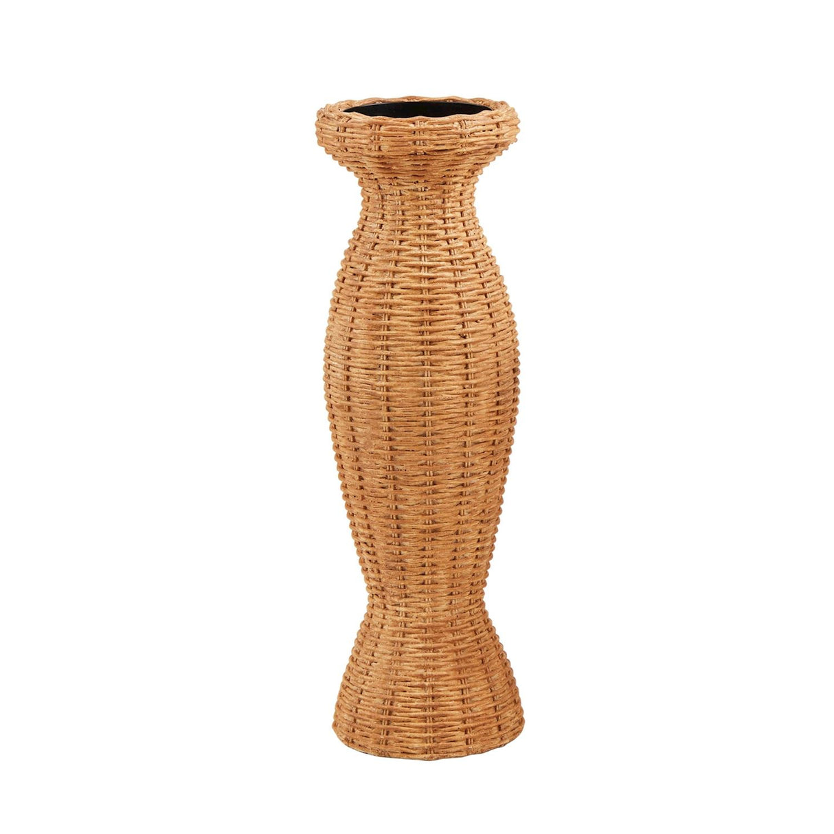 Resin Wicker Weave Pillar Candlestick | 3 Sizes