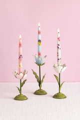 Metal Flower Taper Candle Holder