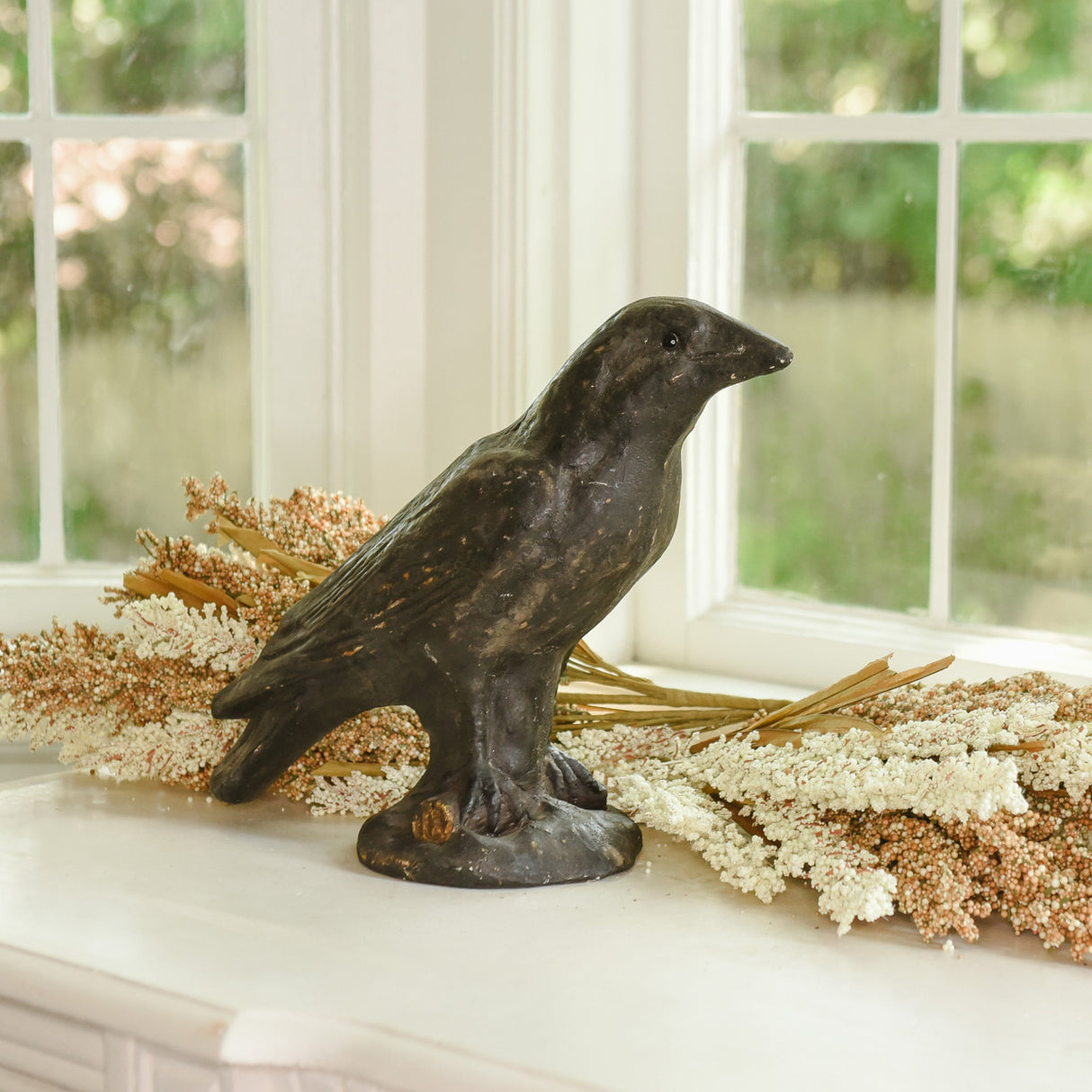 Resin Mache Halloween Black Crows