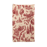 Red Toile Christmas Muslin Throw Blanket
