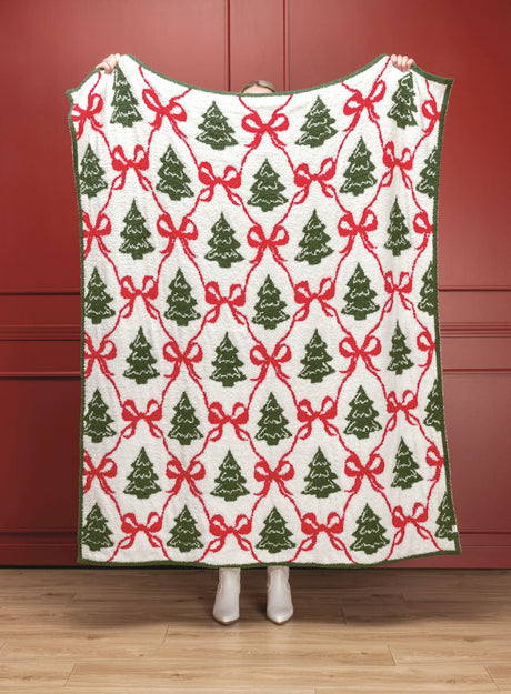 Christmas Tree Chenille Blanket