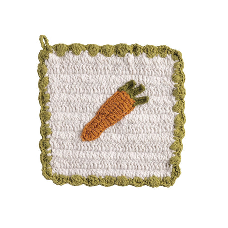 Crochet Garden Tulip & Carrot Pot Holder