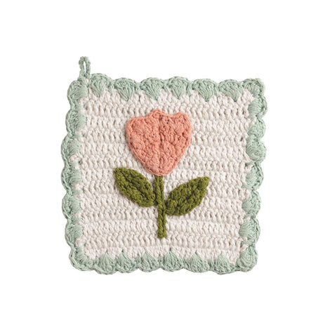 Crochet Garden Tulip & Carrot Pot Holder