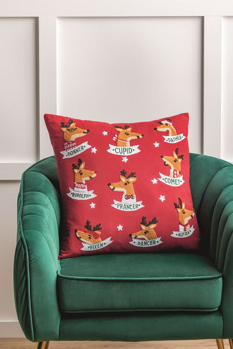 Reindeer Name Appliqué Pillow