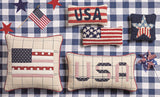 Americana Star Hooked Wool Throw Pillow