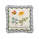Embroidered Floral Mini Accent Pillow