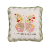 Embroidered Floral Mini Accent Pillow