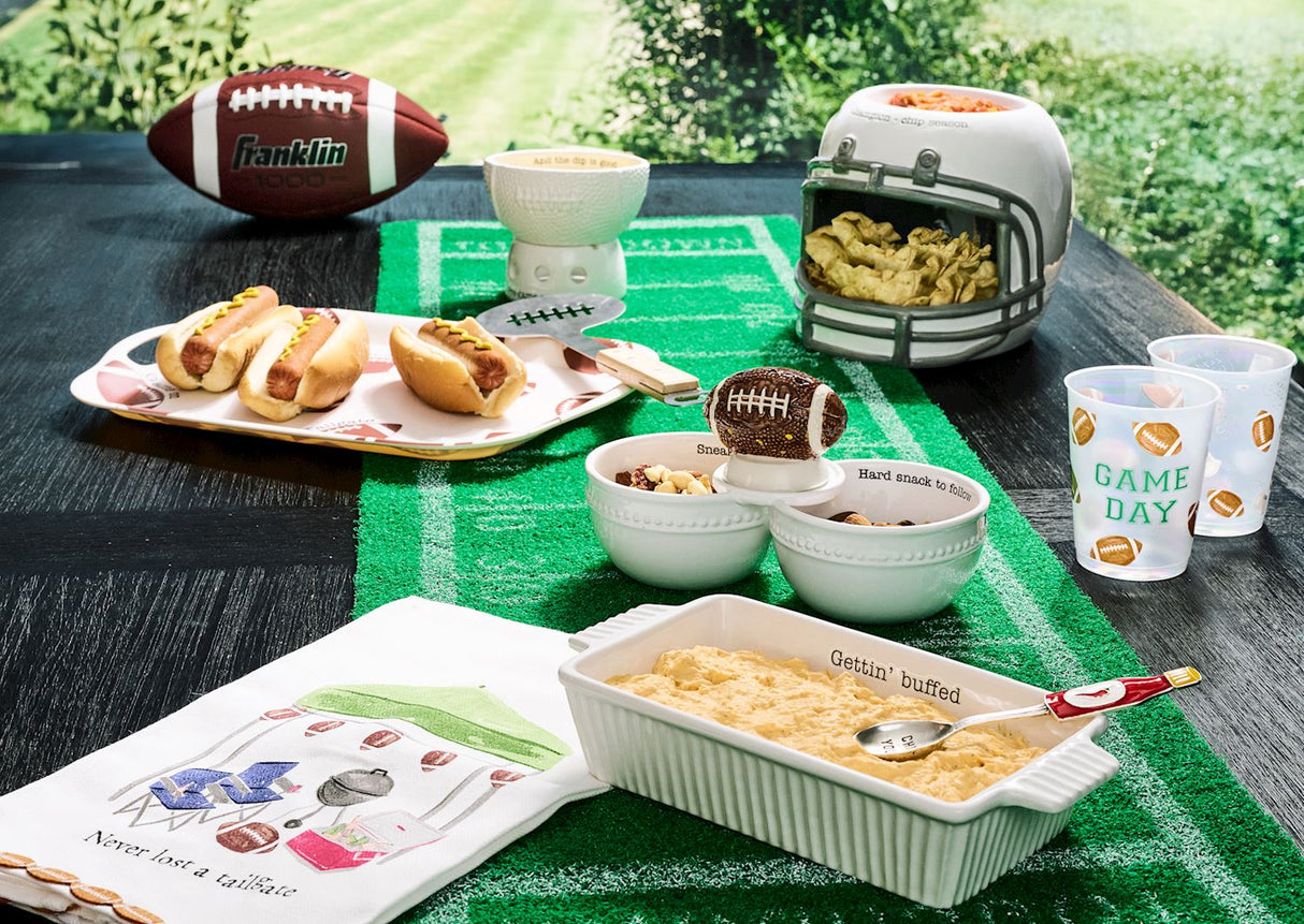 Football Helmet Ceramic Chip & Dip Server