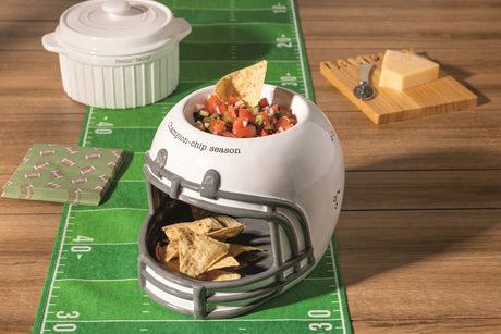 Football Helmet Ceramic Chip & Dip Server