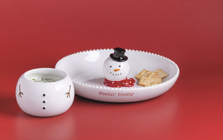 Stackable Snowman Ceramic Server Set