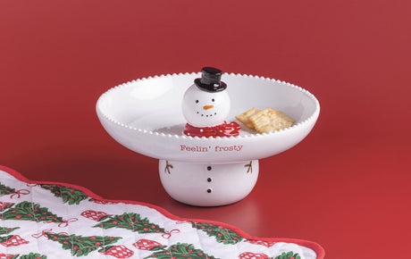 Stackable Snowman Ceramic Server Set