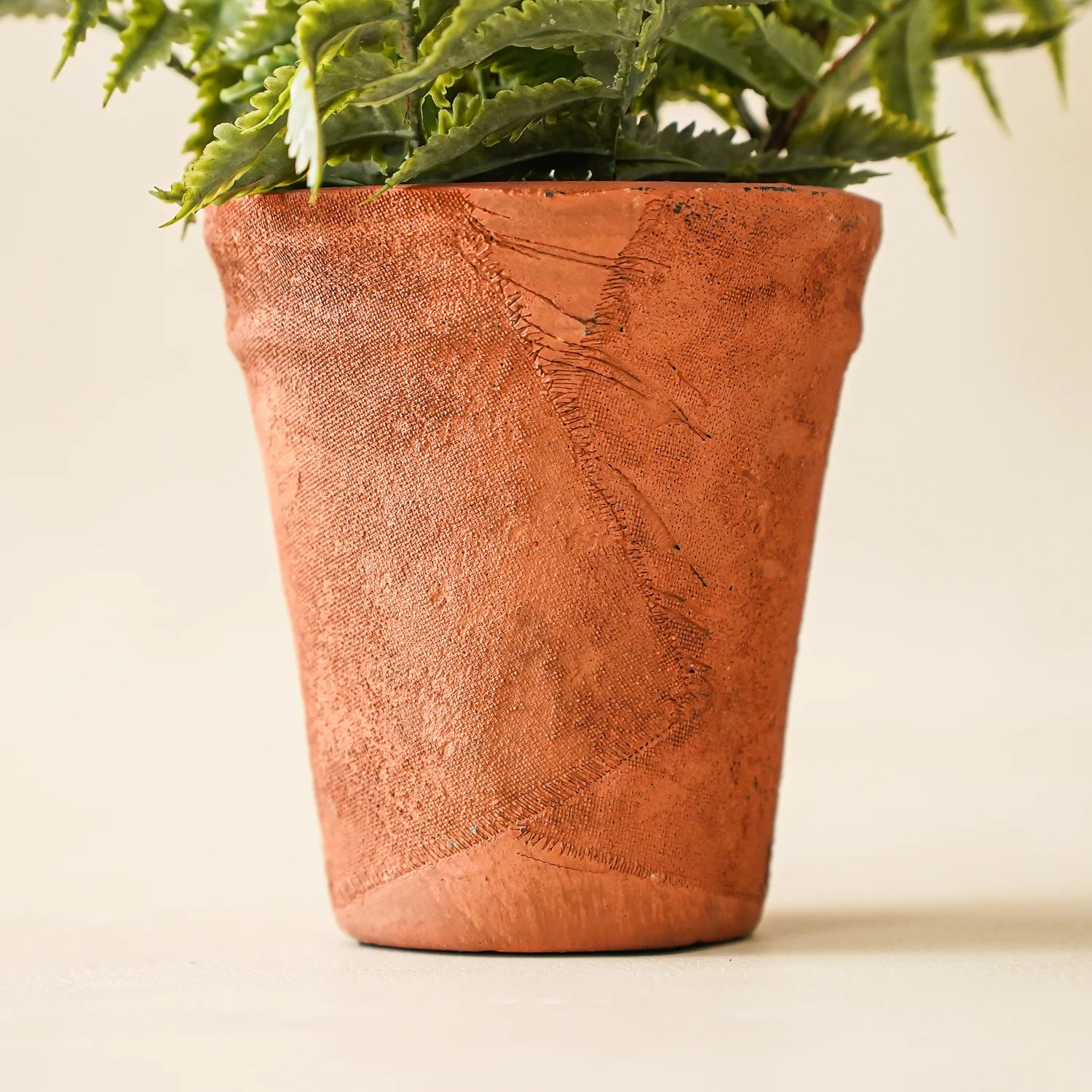 faux plant in terracotta pot Faux Fern in Terracotta Pot
