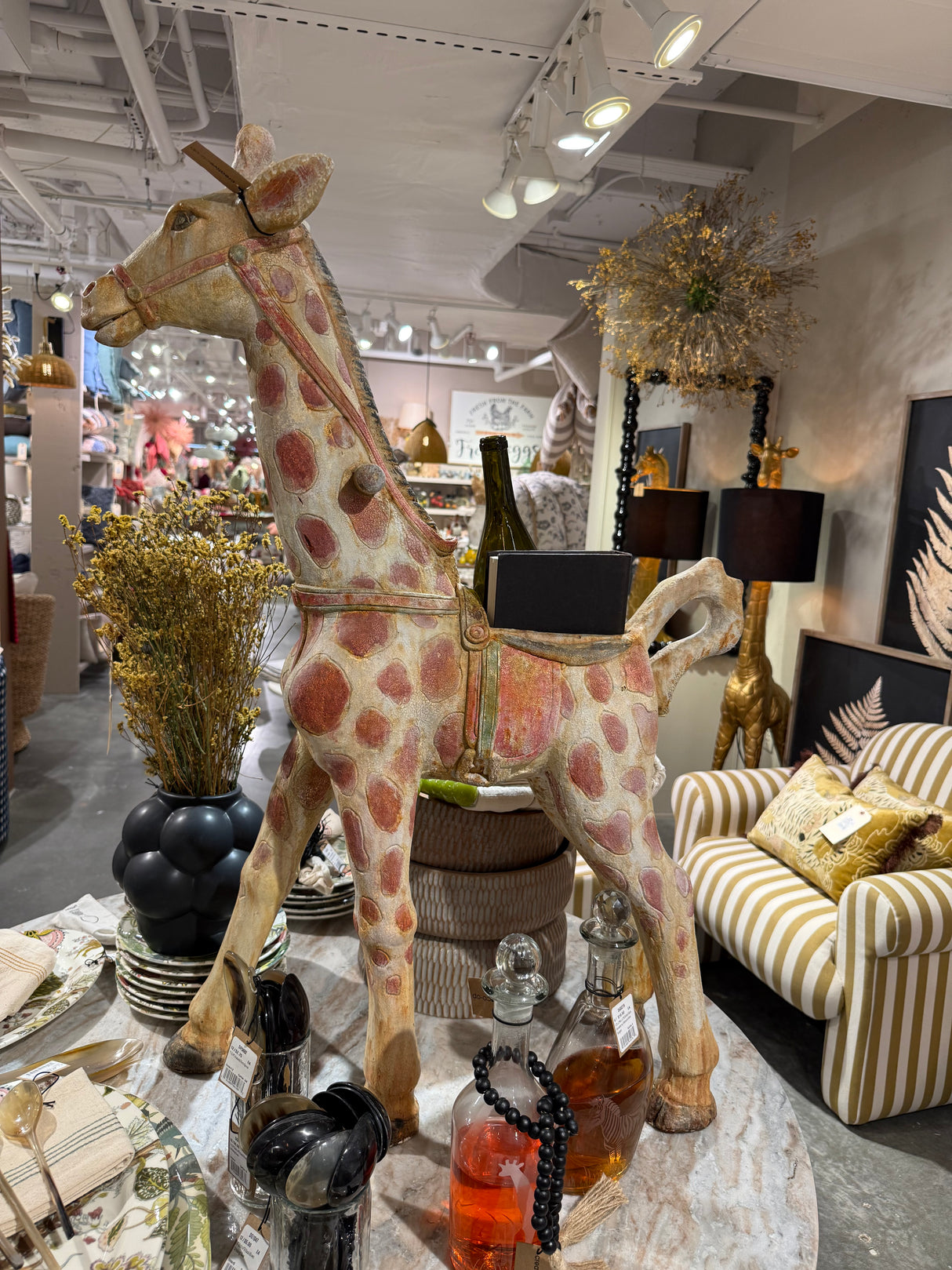 Vintage-Inspired Carousel Giraffe Planter