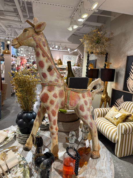 Vintage-Inspired Carousel Giraffe Planter