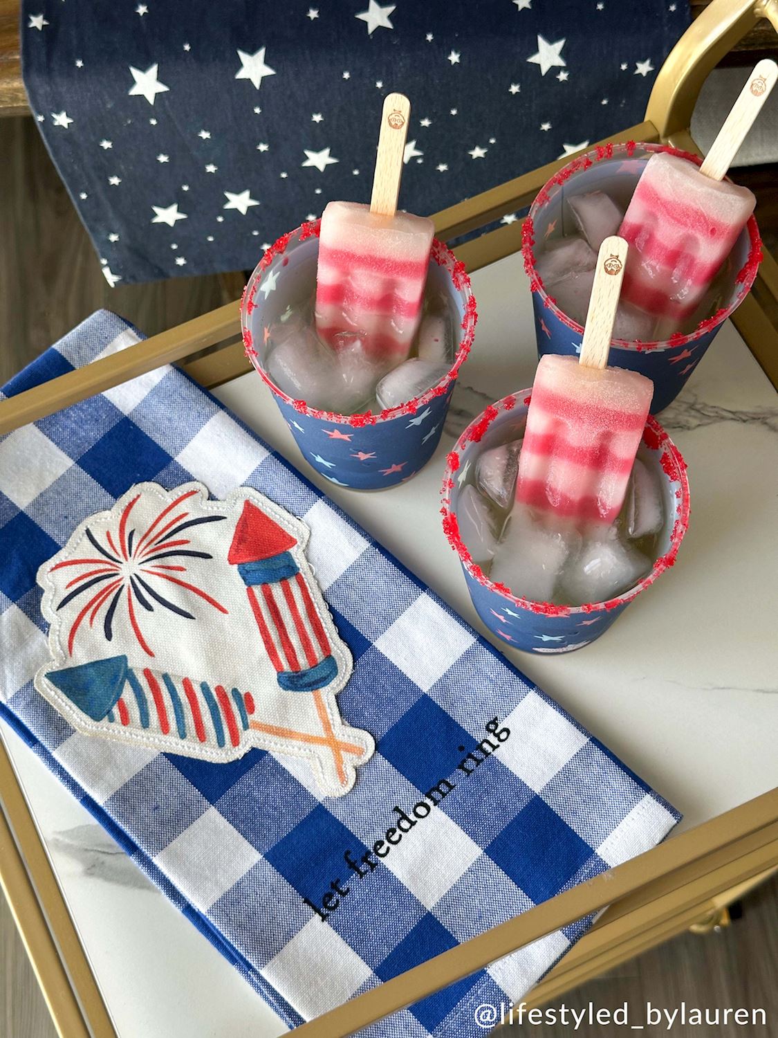Americana Patch Cotton Hand Towel