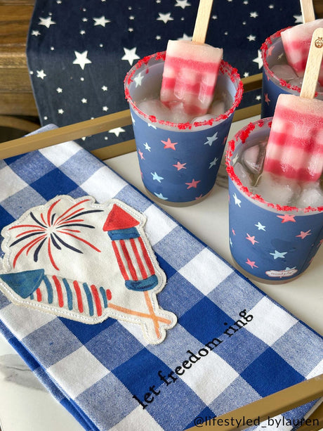 Americana Patch Cotton Hand Towel
