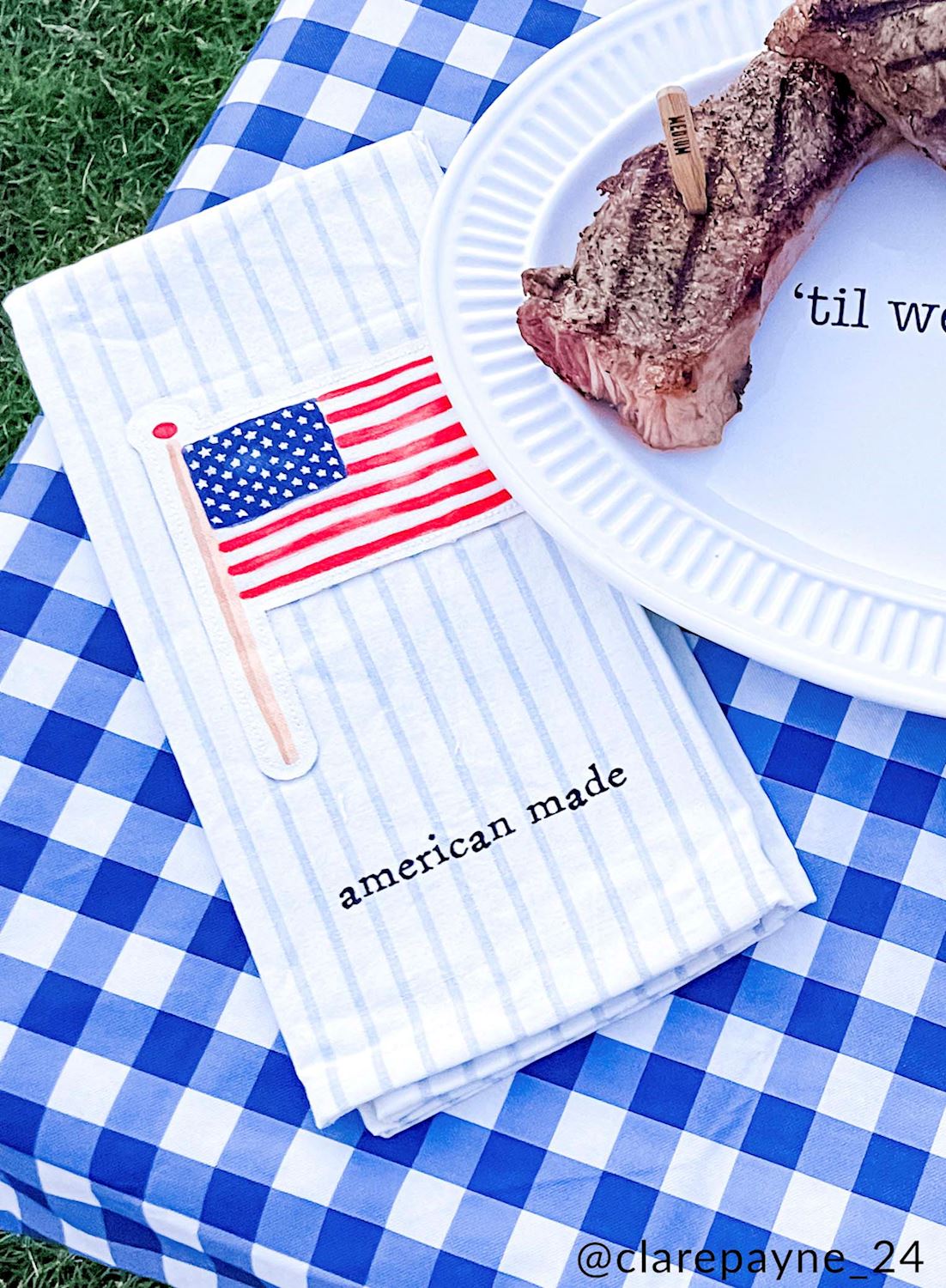 Americana Patch Cotton Hand Towel