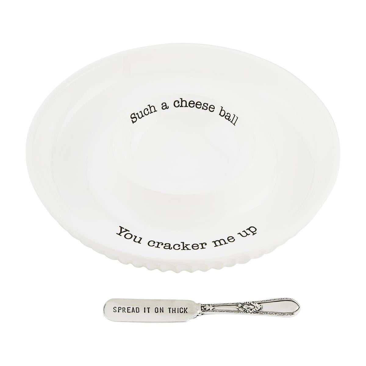 Cheese Ball Ceramic Serving Dish Set with Spreader