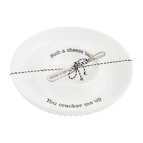Cheese Ball Ceramic Serving Dish Set with Spreader