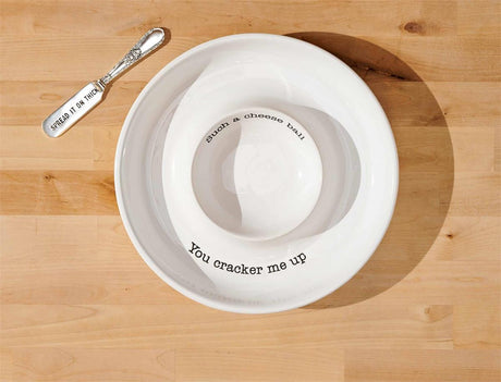Cheese Ball Ceramic Serving Dish Set with Spreader