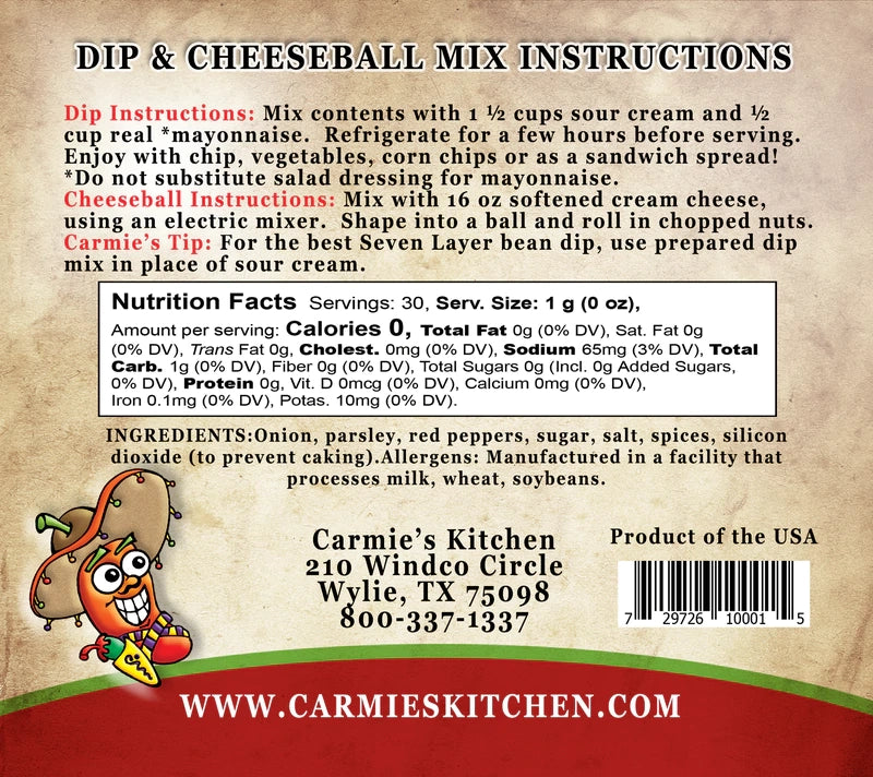 Mañana Mexican Dip Mix | Carmie's