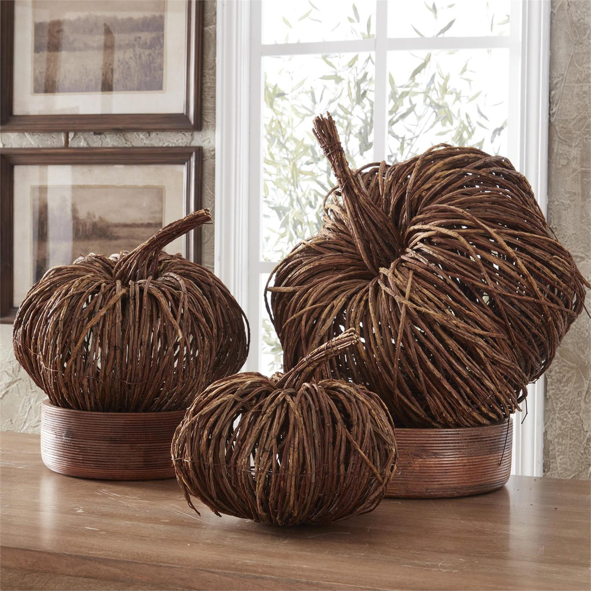 Handmade Woven Vine Rattan Pumpkin