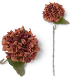 Rust Orange Real Touch Hydrangea Stem