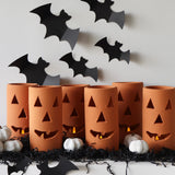 Terracotta Clay Jack-O-Lantern Luminaries