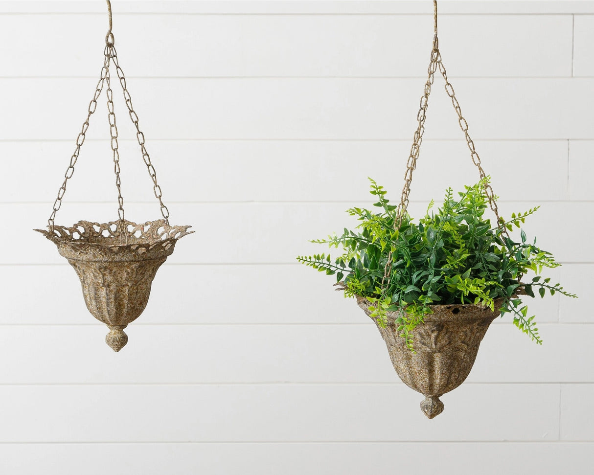 Distressed Iron Hanging Planter | 2 Sizes