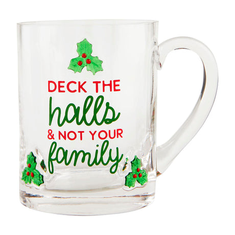 Clear Glass Holiday Mugs with Christmas Sayings | 3 Styles