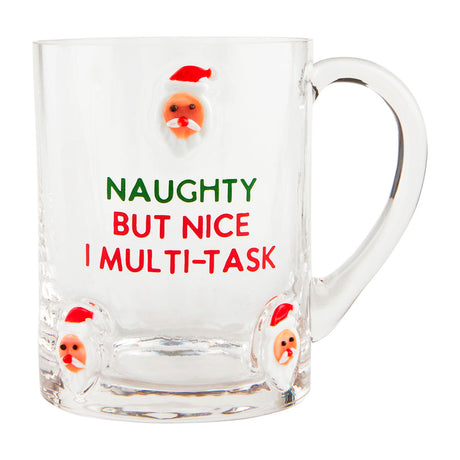 Clear Glass Holiday Mugs with Christmas Sayings | 3 Styles