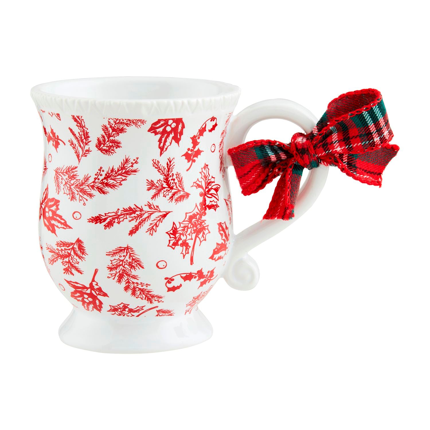 Red Toile Christmas Ceramic Mug - Thumbnail 2