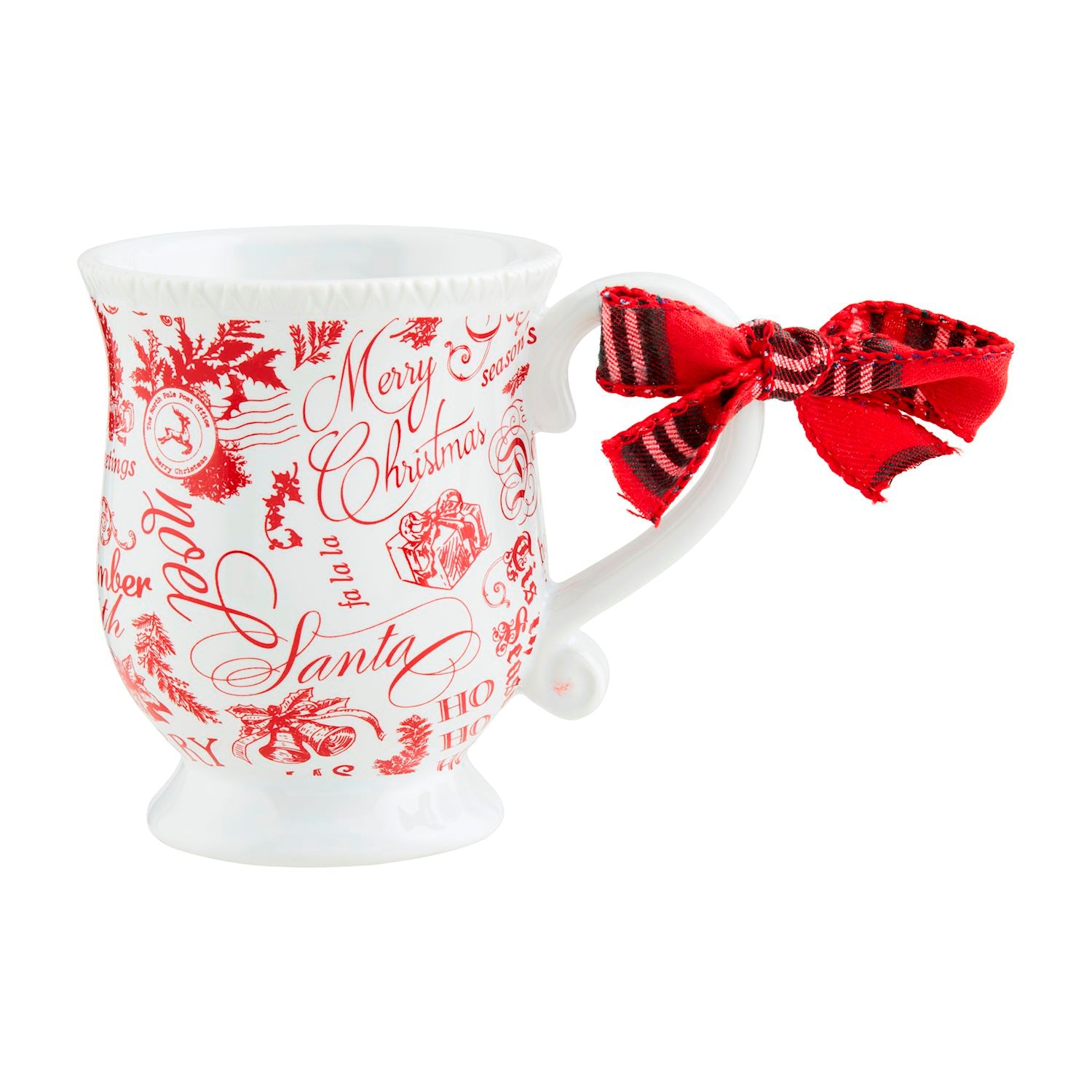 Red Toile Christmas Ceramic Mug