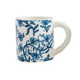 Blue Floral Pattern Ceramic Coffee Mug