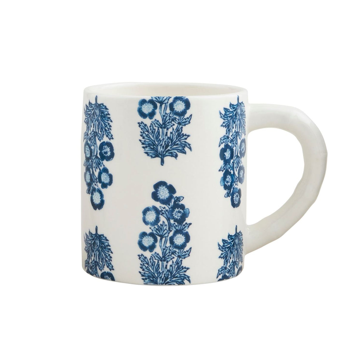 Blue Floral Pattern Ceramic Coffee Mug