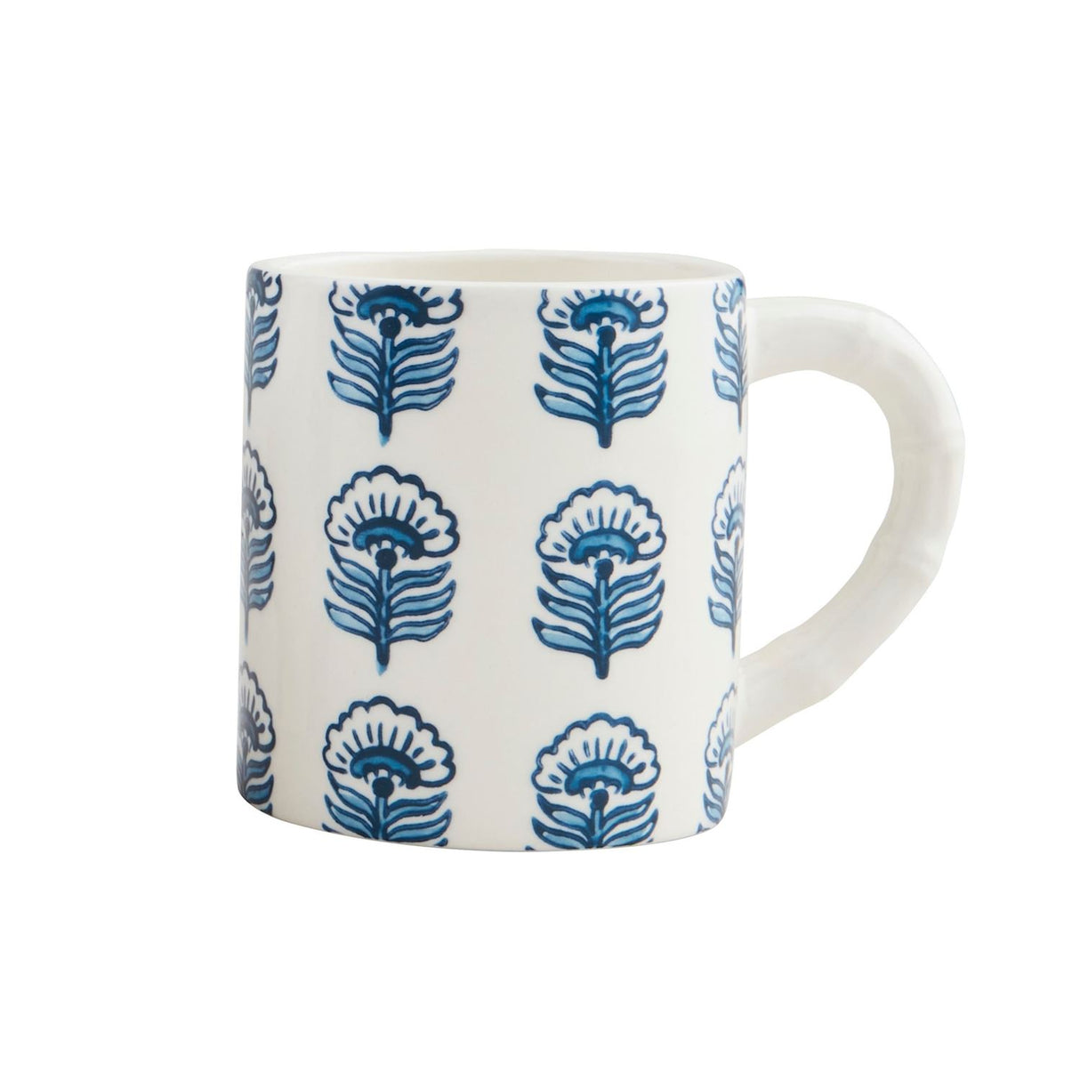 Blue Floral Pattern Ceramic Coffee Mug